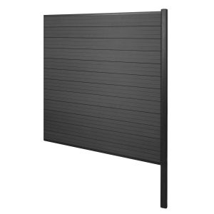 MCW WPC-Sichtschutz Savoie Windschutz Zaun Alu-Pfosten Zum Einbetonieren - Erweiterungselement 185cm Anthrazit