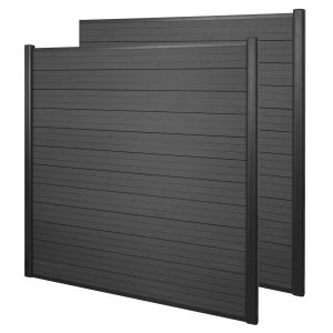 MCW WPC-Sichtschutz Savoie Windschutz Zaun Alu Premium - 2er Set 3