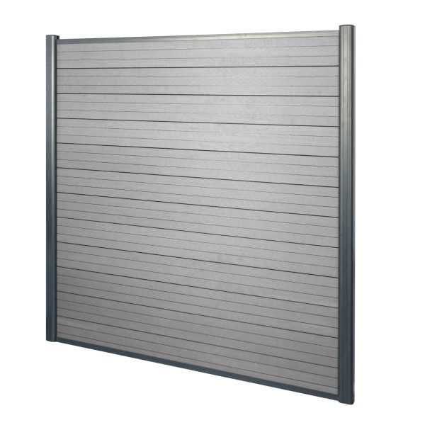 MCW WPC-Sichtschutz Savoie Windschutz Zaun Alu Premium - Basiselement 1