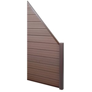 MCW WPC-Sichtschutz Savoie Windschutz Zaun Alu Premium - Erweiterungselement Schräg Rechts 0