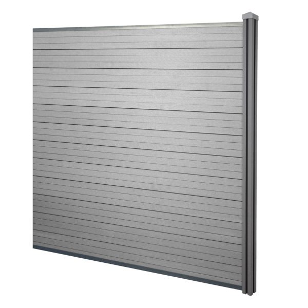 MCW WPC-Sichtschutz Savoie Windschutz Zaun WPC-Pfosten - Erweiterungselement 1