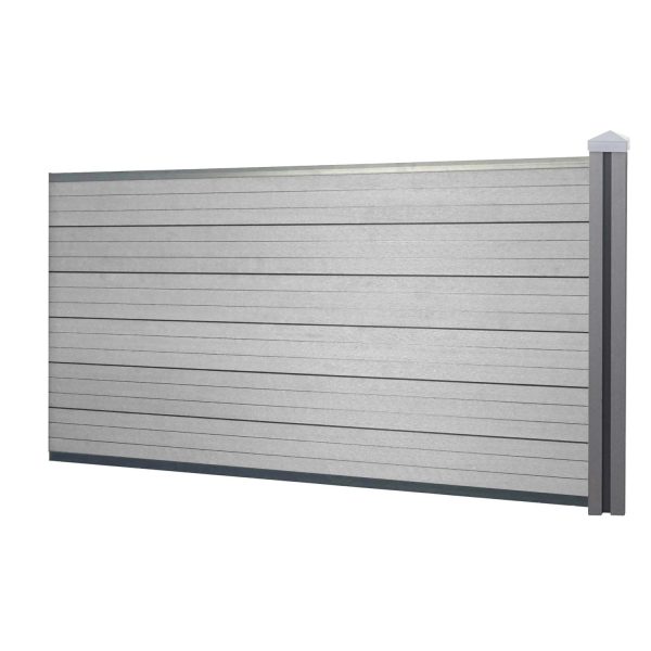 MCW WPC-Sichtschutz Savoie Windschutz Zaun WPC-Pfosten - Erweiterungselement Niedrig 1