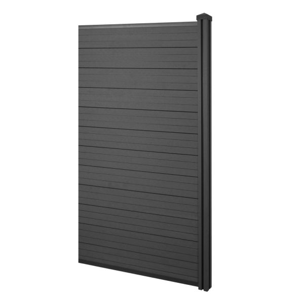 MCW WPC-Sichtschutz Savoie Windschutz Zaun WPC-Pfosten - Erweiterungselement Schmal 0