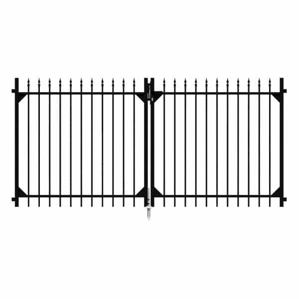 Metallzaun Doppeltor Chaussee Schwarz 120 cm x 301 cm