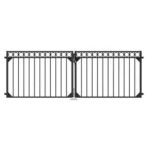 Metallzaun Doppeltor Circle Schwarz 100 cm x 301 cm