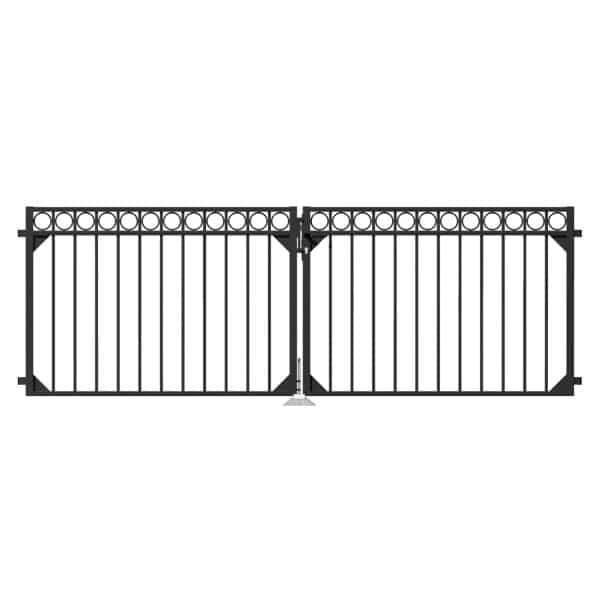 Metallzaun Doppeltor Circle Schwarz 100 cm x 301 cm
