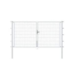 Metallzaun Doppeltor für Doppelstabmatte verzinkt z. Einbeton. 100 cm x 300 cm