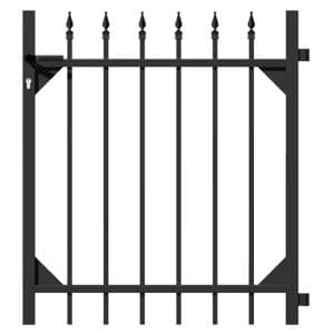 Metallzaun Einzeltor Chaussee Schwarz 100 cm x 96