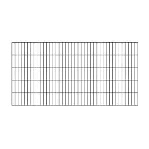 Metallzaun Grund-Set Doppelstabmatte Anthrazit z. Einbetonieren 80 cm x 10 m