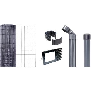 Metallzaun-Set Alberts Fix-Clip Pro 122 cm H. 25 m L. Anthrazit z. Einbetonieren