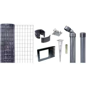Metallzaun-Set Fix-Clip Pro 122cm H. 25m L. Anthrazit für Einschlagbodenh.