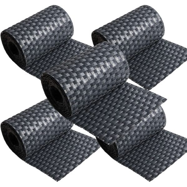 NYVI Polyrattan Sichtschutzstreifen 255x19 cm 5 Rollen Anthrazit