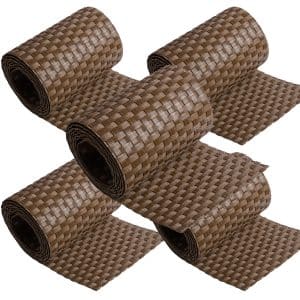 NYVI Polyrattan Sichtschutzstreifen 255x19 cm 5 Rollen Braun
