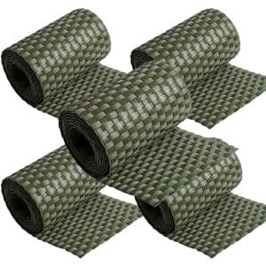 NYVI Polyrattan Sichtschutzstreifen 255x19 cm 5 Rollen Grün
