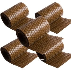 NYVI Polyrattan Sichtschutzstreifen 255x19 cm 5 Rollen Hellbraun