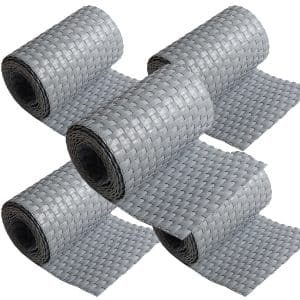 NYVI Polyrattan Sichtschutzstreifen 255x19 cm 5 Rollen Hellgrau