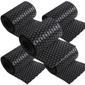 NYVI Polyrattan Sichtschutzstreifen 255x19 cm 5 Rollen Schwarz