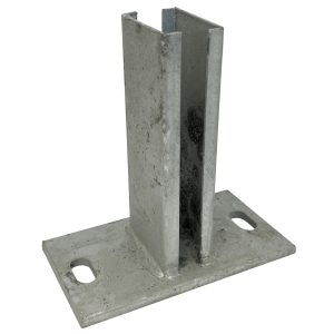Pfostenfußplatte Eco Kurz 15 cm x 15 cm x 10 cm Verzinkt