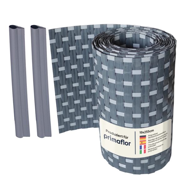 Primaflor Sichtschutzstreifen Polyrattan Anthrazit/Grau