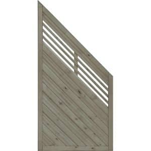 Sichtschutzzaun Anschlusselement Nicea Grau 180/90 cm x 90 cm eins.