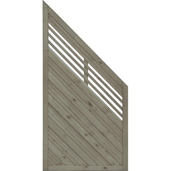 Sichtschutzzaun Anschlusselement Nicea Grau 180/90 cm x 90 cm eins.