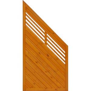 Sichtschutzzaun Anschlusselement Nicea Pinienfarben 180/90 x 90cm eins.