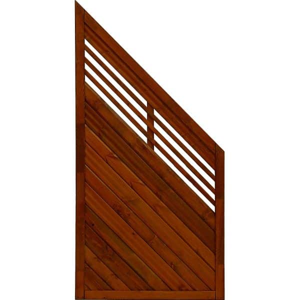 Sichtschutzzaun Anschlusselement Nicea Teakfarben 180/90 x 90 cm eins.
