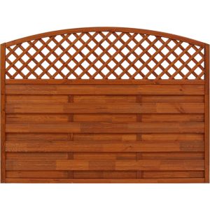 Sichtschutzzaun Element Bordeaux Teakfarben 120/135 cm x 180 cm