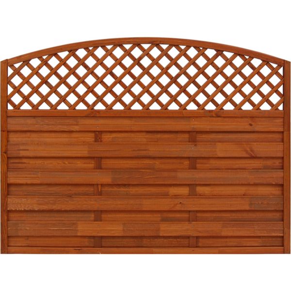 Sichtschutzzaun Element Bordeaux Teakfarben 120/135 cm x 180 cm