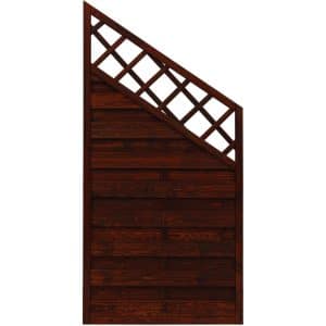 Sichtschutzzaun-Element Country Braun lasiert 180 cm x 120/90 cm