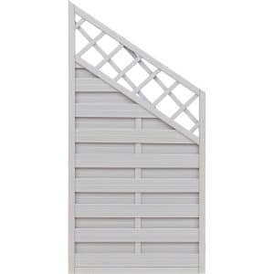 Sichtschutzzaun-Element Country Grau lasiert 180 cm x 120/90 cm