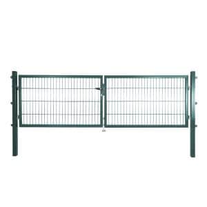 Solid Doppeltor Stahl Grün mit Füllung für Stabmatte 100 cm x 300 cm