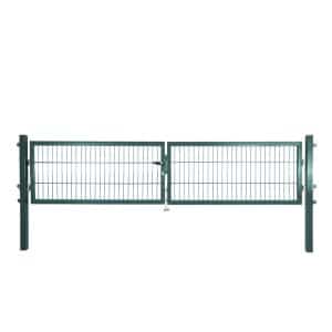 Solid Doppeltor Stahl Grün mit Füllung für Stabmatte 75 cm x 300 cm
