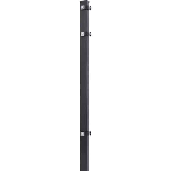 Solid Eckpfosten für Stab- und Doppelstabmatten Stahl Anthrazit 125 x 4 x 4 cm