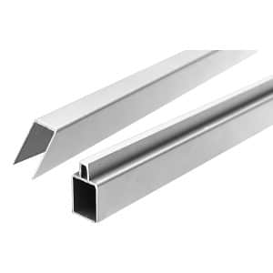 T & J Ecosteck-Start & Abschluss für Eckelement 32/25 x 20 x 90 cm Silber