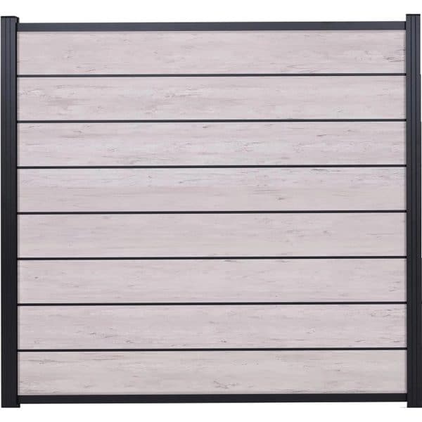 T & J Gotland-Serie WPC-Steckzaunsystem Zaunset für ein Zaunfeld 180 cm x 175 cm