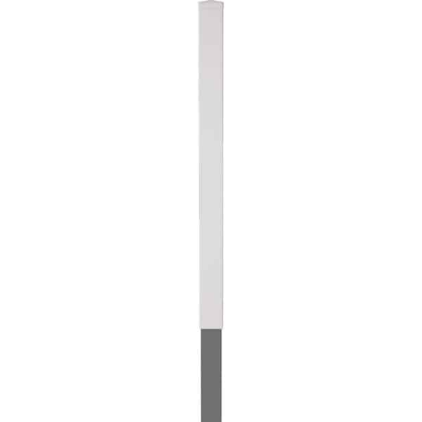T & J Kunststoffpfosten Lightline Weiß  zum Einbetonieren 9 x 9 x 240 cm