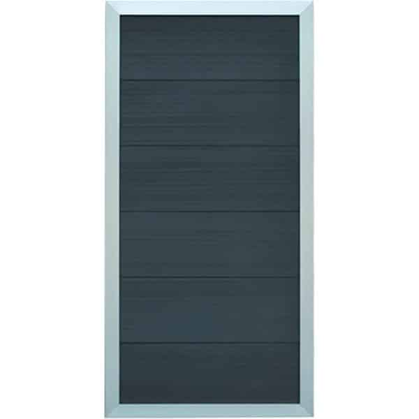 T & J Malö-Serie Anthrazit 90 cm x 180 cm WPC-Zaun Alu-Rahmen