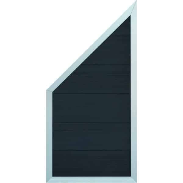T & J Malö-Serie Anthrazit Ecke 90 cm x 180 cm / 90 cm WPC-Zaun Alu-Rahmen