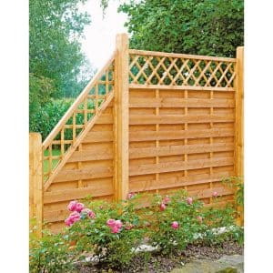 T & J Sichtschutzzaun Sunline-Serie Ranki Ecke 90 x 180/90 cm