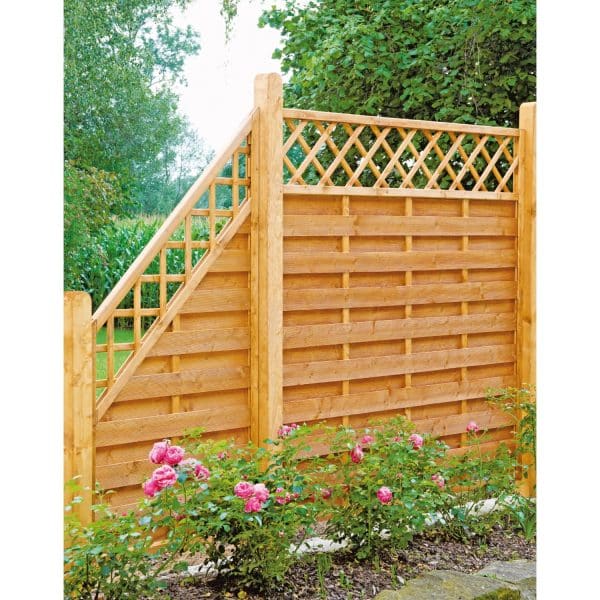 T & J Sichtschutzzaun Sunline-Serie Ranki Ecke 90 x 180/90 cm