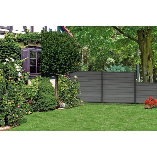 T & J WPC-Steckzaunsystem Skär Anthrazit / Anthrazit 20 x 148  x 1790 mm