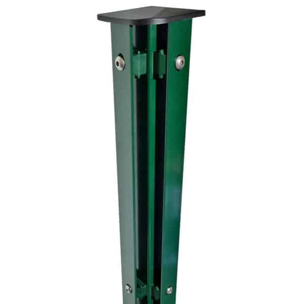 Zauneckpfosten für Doppelstabmattenzaun Abdeckleiste Moosgrün 140 cm