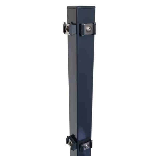 Zauneckpfosten für Doppelstabmattenzaun Klemmplättchen Anthrazit 140 cm