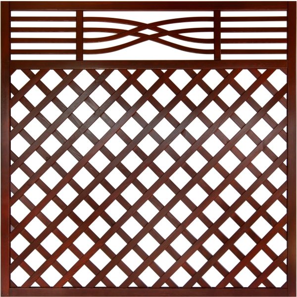 Zaunelement Malaga mit Gitter 180 cm x 180 cm Braun