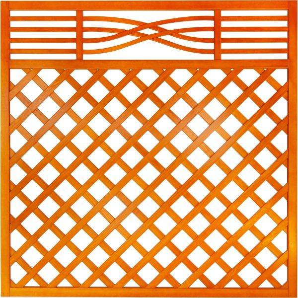 Zaunelement Malaga mit Gitter 180 cm x 180 cm Pinie