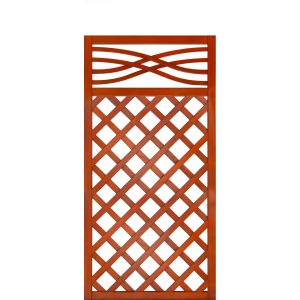 Zaunelement Malaga mit Gitter 180 cm x 90 cm Teak