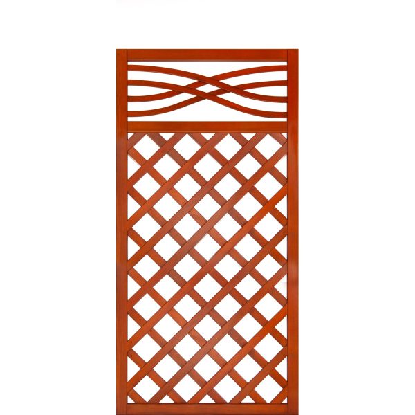 Zaunelement Malaga mit Gitter 180 cm x 90 cm Teak