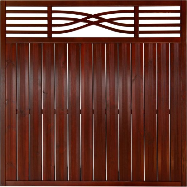 Zaunelement Malaga ohne Gitter 180 cm x 180 cm Braun