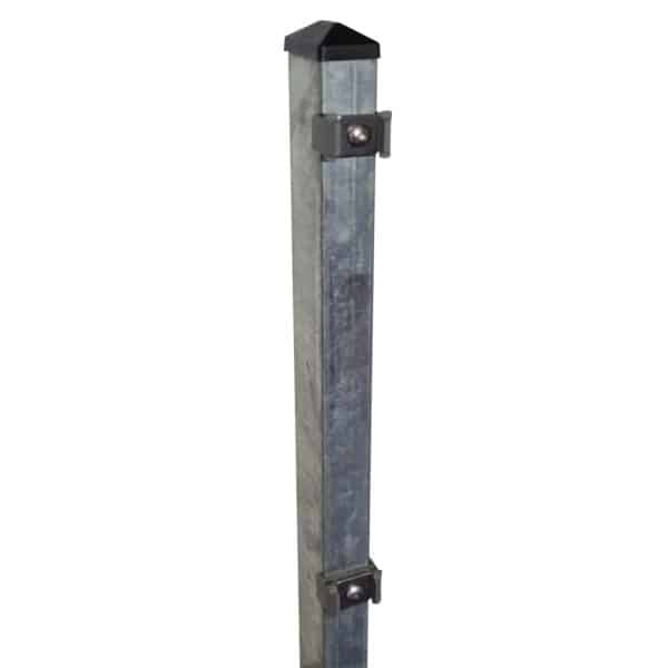 Zaunpfosten für Doppelstabmatten Klemmplättchen Zink 80 cm 6 cm x 4 cm x 140 cm